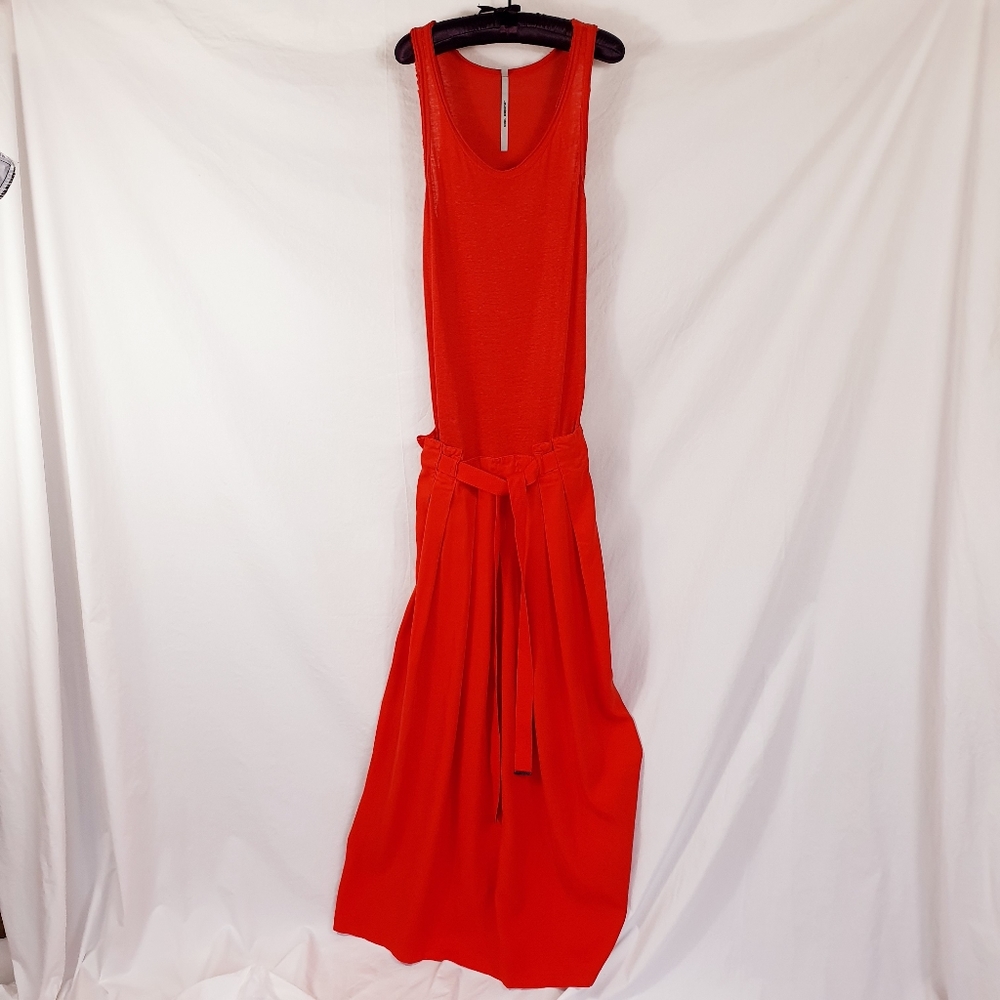 Cop Copine Red Maxi Dress With Belt Size Small